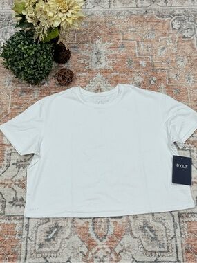 Women’s White Crewneck Crop Tee